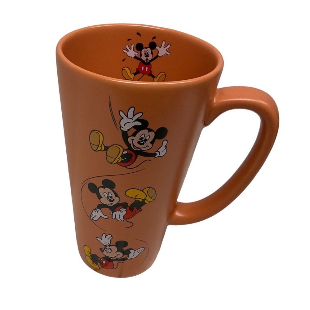 Disney Mickey Mouse‎ 16 oz Mug Mickey Mouse Inside Mug Falling Coral Color